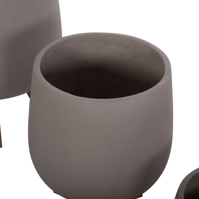 ΣΕΤ 3 ΓΛΑΣΤΡΕΣ ΜΕ TEAK ΒΑΣΕΙΣ FB94681.03 FIBER CEMENT--ΓΚΡΙ - Image 7