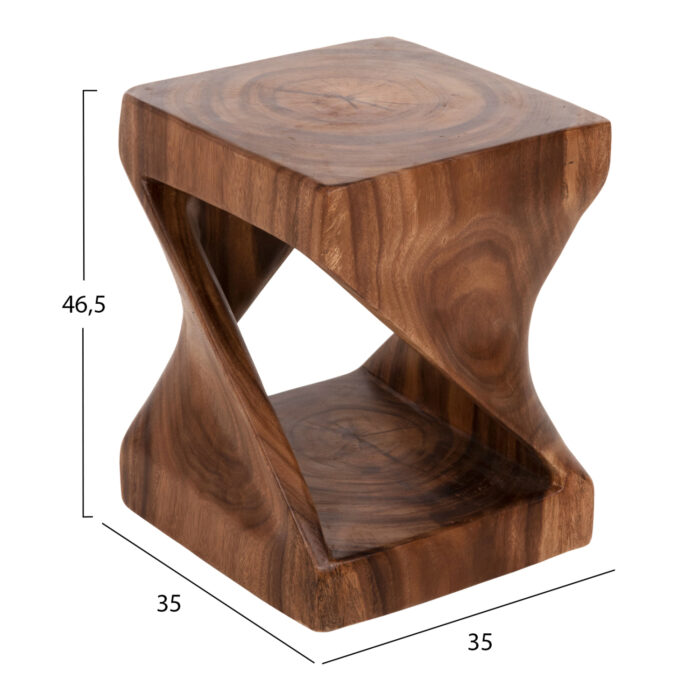 ΣΚΑΜΠΟ FB99754.11 ΤΕΤΡΑΓΩΝΟ--ΞΥΛΟ SUAR ΣΕ ΚΑΡΥΔΙ 35x35x46.5Yεκ. - Image 2