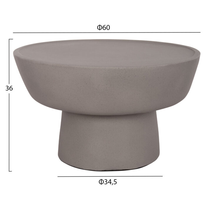 ΤΡΑΠΕΖΙ ΣΑΛΟΝΙΟΥ FB918155.03 FIBER CEMENT ΣΕ ΓΚΡΙ--Φ60x36Υεκ. - Image 2