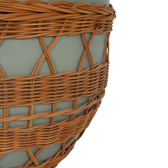 ΤΡΑΠΕΖΙ ΣΑΛΟΝΙΟΥ FB918165 FIBER CEMENT ΠΡΑΣΙΝΟ-RATTAN ΦΥΣΙΚΟ Φ56x47Υεκ. - Image 6