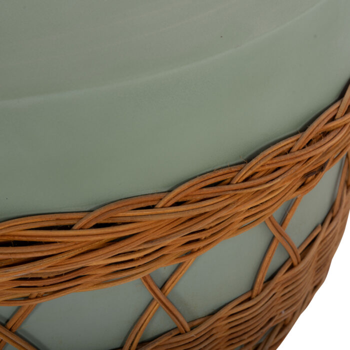 ΤΡΑΠΕΖΙ ΣΑΛΟΝΙΟΥ FB918165 FIBER CEMENT ΠΡΑΣΙΝΟ-RATTAN ΦΥΣΙΚΟ Φ56x47Υεκ. - Image 9