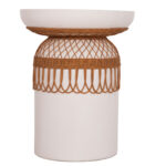 ΤΡΑΠΕΖΙ ΤΡΑΠΕΖΑΡΙΑΣ FB918159.02 FIBER CEMENT ΛΕΥΚΟ & RATTAN--Φ60x76,5Υεκ - Image 3
