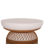ΤΡΑΠΕΖΙ ΤΡΑΠΕΖΑΡΙΑΣ FB918159.02 FIBER CEMENT ΛΕΥΚΟ & RATTAN--Φ60x76,5Υεκ - Image 4