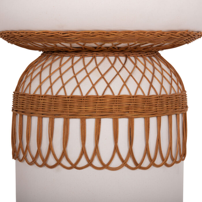 ΤΡΑΠΕΖΙ ΤΡΑΠΕΖΑΡΙΑΣ FB918159.02 FIBER CEMENT ΛΕΥΚΟ & RATTAN--Φ60x76,5Υεκ - Image 5