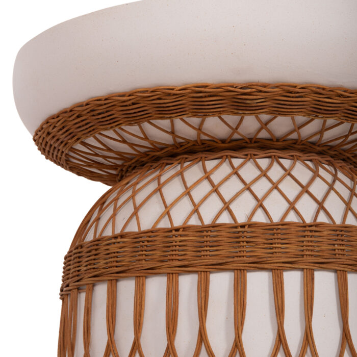 ΤΡΑΠΕΖΙ ΤΡΑΠΕΖΑΡΙΑΣ FB918159.02 FIBER CEMENT ΛΕΥΚΟ & RATTAN--Φ60x76,5Υεκ - Image 10