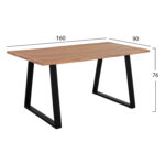 ΤΡΑΠΕΖΙ ΤΡΑΠΕΖΑΡΙΑΣ SLIM FB98500.11 ΜΑΣΙΦ ΞΥΛΟ ΑΚΑΚΙΑΣ 160x90x76Υ εκ. - Image 2