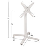 ΒΑΣΗ ΑΛΟΥΜΙΝΙΟΥ FB9459.02 ΛΕΥΚΟ ΜΑΤ 69Χ69Χ73Υεκ. ΜΕ ΕΠΙΦΑΝΕΙΑ 48Χ48εκ. - Image 2