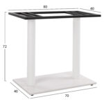 ΒΑΣΗ ΜΕΤΑΛΛΙΚΗ ΔΙΠΛΗ ΛΕΥΚΗ ΜΑΤ 80Χ40Χ72Υεκ. ΜΕ ΡΕΓΟΥΛΑΤΟΡΟΥΣ FB9435.12 - Image 2