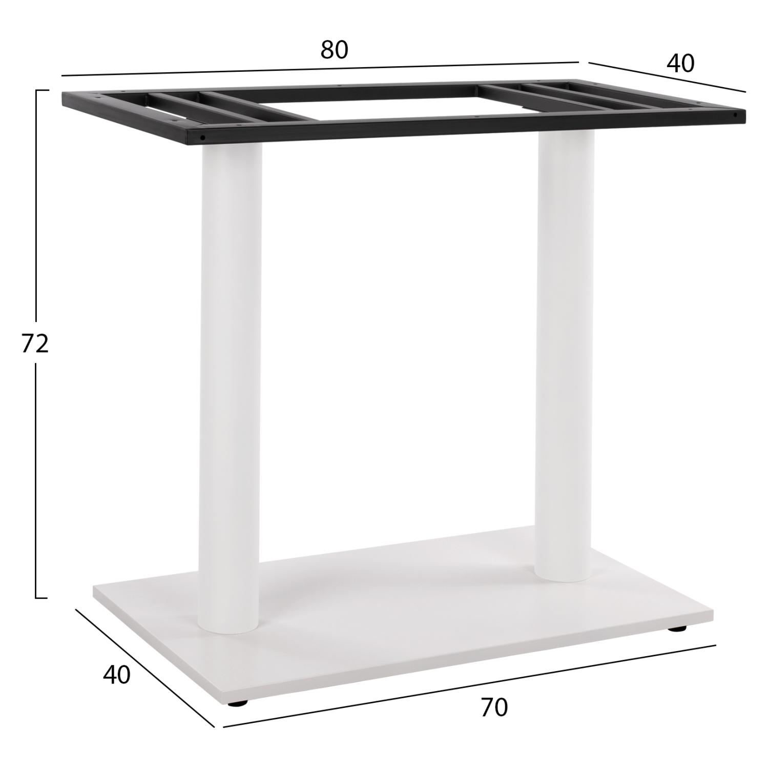 basi-metalliki-dipli-leyki-mat-80ch40ch7-1 ΒΑΣΗ ΜΕΤΑΛΛΙΚΗ ΔΙΠΛΗ ΛΕΥΚΗ ΜΑΤ 80Χ40Χ72Υεκ. ΜΕ ΡΕΓΟΥΛΑΤΟΡΟΥΣ FB9435.12 - Image 2
