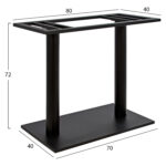 ΒΑΣΗ ΜΕΤΑΛΛΙΚΗ ΔΙΠΛΗ ΜΑΥΡΗ 80Χ40Χ72Υεκ. ΜΕ ΡΕΓΟΥΛΑΤΟΡΟΥΣ FB9435 - Image 2