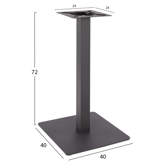 ΒΑΣΗ ΜΕΤΑΛΛΙΚΗ ΓΚΡΙ 40X40X72Υεκ. FB9414.20 - Image 2