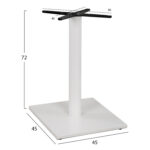 ΒΑΣΗ ΜΕΤΑΛΛΙΚΗ ΛΕΥΚΗ ΜΑΤ 46Χ46Χ72εκ. ΜΕ ΣΤΑΥΡΟ 46Χ46 ΚΑΙ ΡΕΓΟΥΛΑΤΟΡΟΥΣ FB9438.02 - Image 2