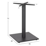 ΒΑΣΗ ΤΡΑΠΕΖΙΟΥ ΜΕΤΑΛΛΙΚΗ ΓΚΡΙ ΜΑΤ 46Χ46Χ72Yεκ. ΜΕ ΣΤΑΥΡΟ 46Χ46 ΚΑΙ ΡΕΓΟΥΛΑΤΟΡΟΥΣ FB9438.20 - Image 2