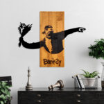 ΔΙΑΚΟΣΜΗΤΙΚΟ ΤΟΙΧΟΥ BANKSY FB94757-ΦΥΛΛΑ ΜΕΤΑΛΛΟΥ ΜΑΥΡΑ-ΞΥΛΟ 69x3(βάθος)x58Υεκ. - Image 2