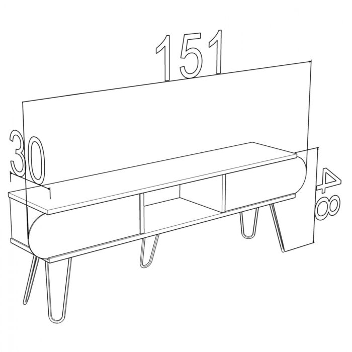 ΕΠΙΠΛΟ ΤΗΛΕΟΡΑΣΗΣ FB99211.01 SONAMA ΛΕΥΚΟ ΕΚΡΟΥ 151x30x48Y εκ. - Image 2