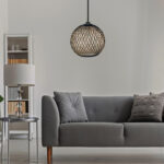 ΦΩΤΙΣΤΙΚΟ ΟΡΟΦΗΣ ΕΣΩΤΕΡΙΚΟΥ ΧΩΡΟΥ ΚΡΕΜΑΣΤΟ FB97352.03 ΑΠΟ ΣΧΟΙΝΙ ΜΑΥΡΟ ΜΠΕΖ Φ22x55Υ εκ. - Image 4