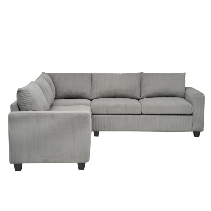 ΓΩΝΙΑΚΟΣ ΚΑΝΑΠΕΣ FB93286.01 ΓΚΡΙ ΥΦΑΣΜΑ 254x254x90(κάθισμα)x91Υεκ. - Image 3