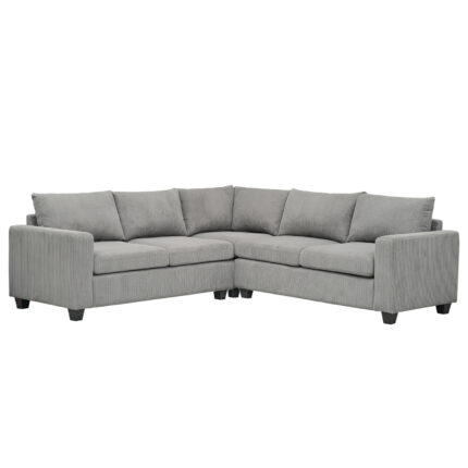 ΓΩΝΙΑΚΟΣ ΚΑΝΑΠΕΣ FB93286.01 ΓΚΡΙ ΥΦΑΣΜΑ 254x254x90(κάθισμα)x91Υεκ.
