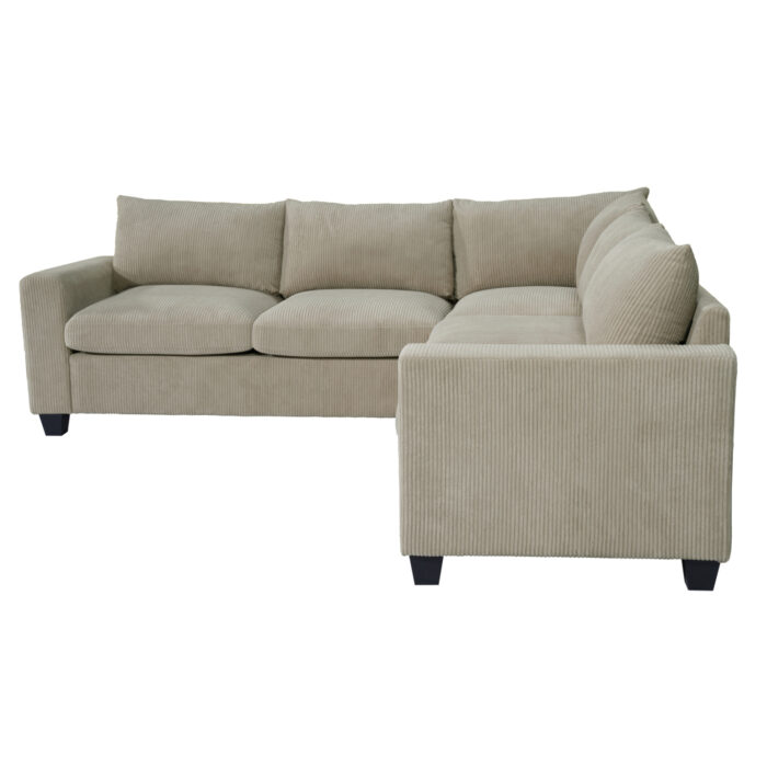 ΓΩΝΙΑΚΟΣ ΚΑΝΑΠΕΣ FB93286.03 ΜΠΕΖ ΥΦΑΣΜΑ 254x254x90(κάθισμα)x91Υεκ. - Image 3
