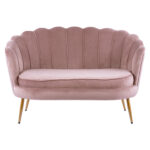 ΚΑΝΑΠΕΣ 2ΘΕΣΙΟΣ FB98627.02 ΑΠΟ ΒΕΛΟΥΔΟ ΣΑΠΙΟ ΜΗΛΟ & ΧΡΥΣΑ ΠΟΔΙΑ 130x81x86εκ. - Image 3