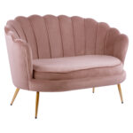 ΚΑΝΑΠΕΣ 2ΘΕΣΙΟΣ FB98627.02 ΑΠΟ ΒΕΛΟΥΔΟ ΣΑΠΙΟ ΜΗΛΟ & ΧΡΥΣΑ ΠΟΔΙΑ 130x81x86εκ. - Image 4