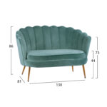 ΚΑΝΑΠΕΣ 2ΘΕΣΙΟΣ FB98627.07 ΑΠΟ ΦΥΣΤΙΚΙ ΒΕΛΟΥΔΟ ΜΕ ΧΡΥΣΑ ΠΟΔΙΑ 130x81x86Υ εκ. - Image 2