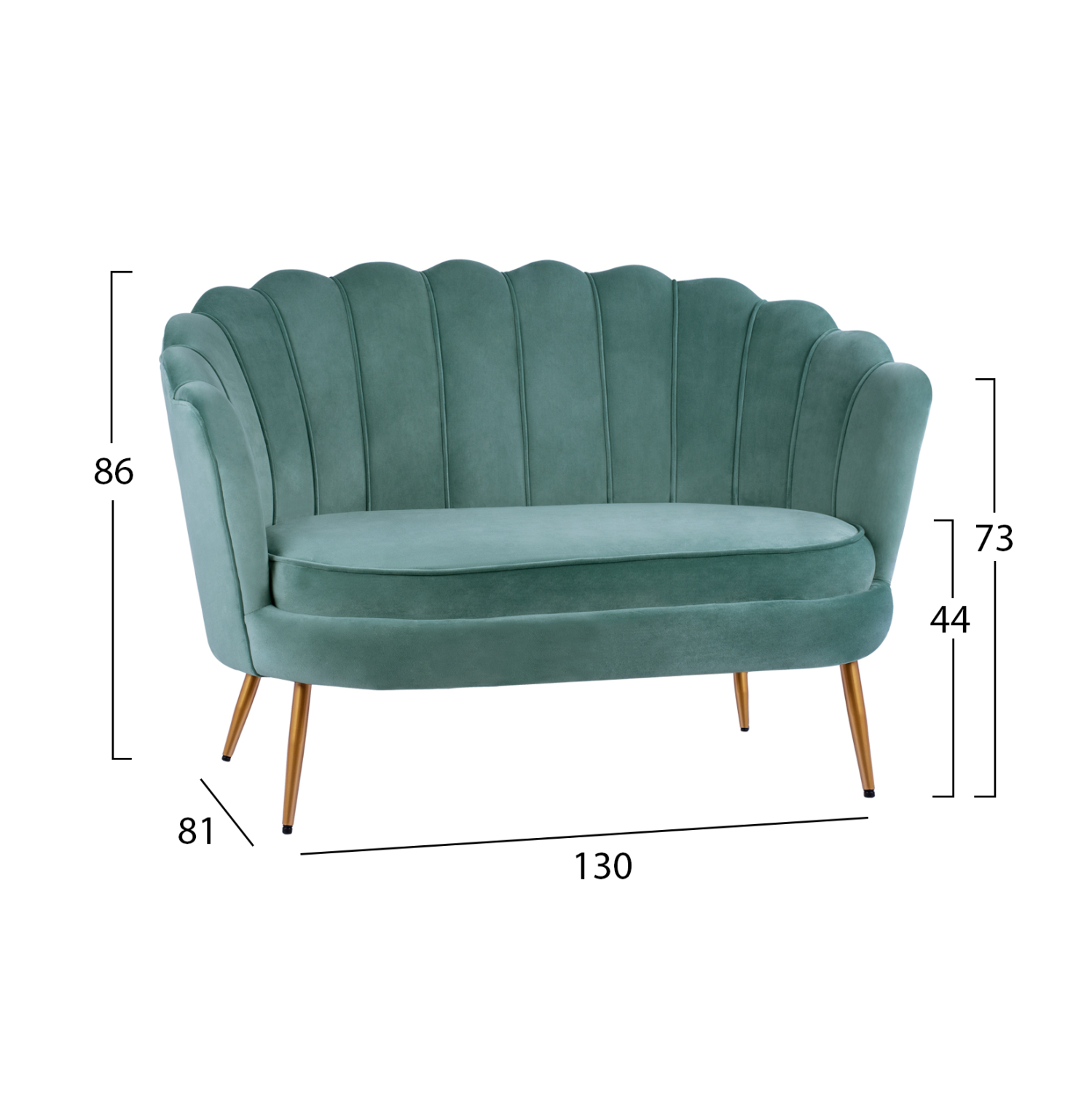 kanapes-2thesios-fb9862707-apo-fystiki-b-1 ΚΑΝΑΠΕΣ 2ΘΕΣΙΟΣ FB98627.07 ΑΠΟ ΦΥΣΤΙΚΙ ΒΕΛΟΥΔΟ ΜΕ ΧΡΥΣΑ ΠΟΔΙΑ 130x81x86Υ εκ. - Image 2