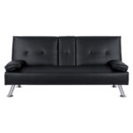 ΚΑΝΑΠΕΣ ΚΡΕΒΑΤΙ ΜΕ ΜΑΥΡΟ PU 165x76,5x79 εκ ΚΑΙ ΠΤΥΣΣΟΜΕΝΟ ΜΠΡΑΤΣΟ FB93157.01 - Image 3