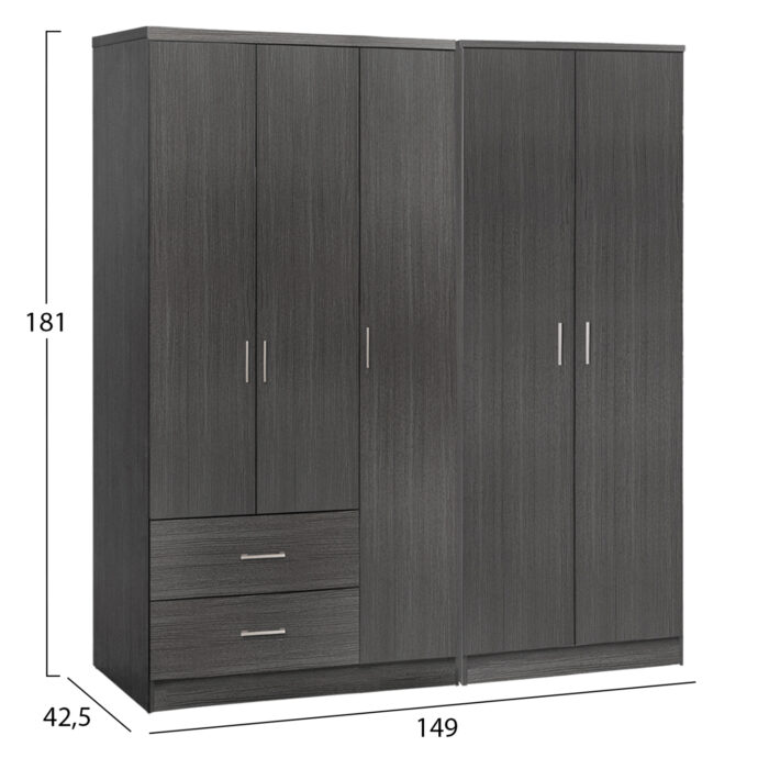 ΝΤΟΥΛΑΠΑ 5ΦΥΛΛΗ FB921234.01 ΜΕΛΑΜΙΝΗ ΧΡΩΜΑ ZEBRANO 150x42.5x181Υεκ - Image 2