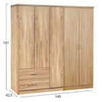 ΝΤΟΥΛΑΠΑ 5ΦΥΛΛΗ FB921234.02 ΜΕΛΑΜΙΝΗ ΧΡΩΜΑ SONAMA 150x42.5x181Υεκ - Image 2