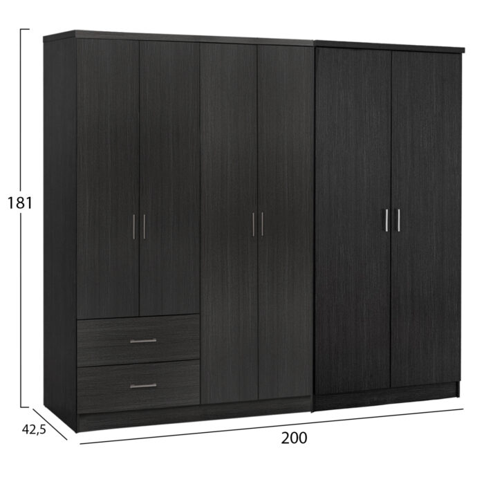 ΝΤΟΥΛΑΠΑ 6ΦΥΛΛΗ FB921235.01 ΜΕΛΑΜΙΝΗ ΧΡΩΜΑ ZEBRANO 201x43x181Υεκ - Image 2