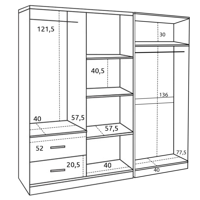 ΝΤΟΥΛΑΠΑ 6ΦΥΛΛΗ FB921235.01 ΜΕΛΑΜΙΝΗ ΧΡΩΜΑ ZEBRANO 201x43x181Υεκ - Image 3