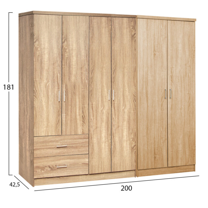 ΝΤΟΥΛΑΠΑ 6ΦΥΛΛΗ FB921235.02 ΜΕΛΑΜΙΝΗ ΧΡΩΜΑ SONAMA 201x43x181Υεκ - Image 2