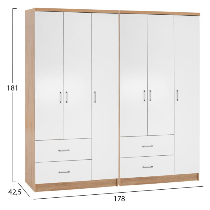 ΝΤΟΥΛΑΠΑ 6ΦΥΛΛΗ FB921236.02 ΜΕΛΑΜΙΝΗ SONAMA & ΛΕΥΚΟ 180x42,5Χ181Υεκ. - Image 2