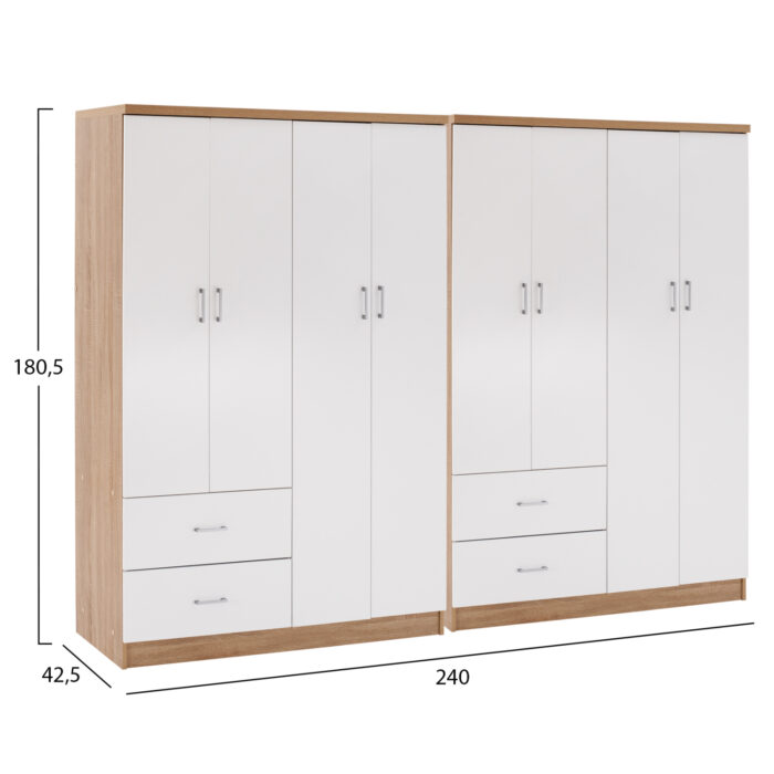 ΝΤΟΥΛΑΠΑ 8ΦΥΛΛΗ FB921237.02 ΜΕΛΑΜΙΝΗ SONAMA & ΛΕΥΚΟ 241x42,5Χ180,5Υεκ. - Image 2
