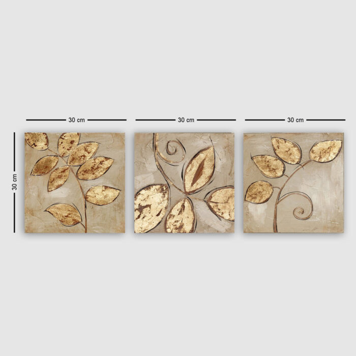ΠΙΝΑΚΑΣ ΚΑΜΒΑΣ ΤΡΙΠΤΥΧΟ GOLDEN LEAVES FB97327 90Χ3Χ30 εκ. - Image 3