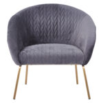 ΠΟΛΥΘΡΟΝΑ ΒΕΛΟΥΔΟ ΓΚΡΙ ΚΑΙ ΜΕΤΑΛΛΙΚΑ ΠΟΔΙΑ FB98549.01 80X76X75Y εκ. - Image 3