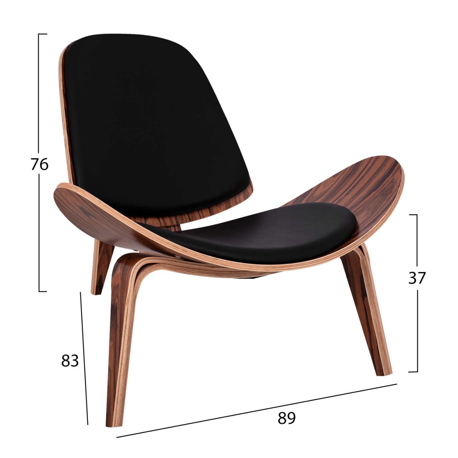 polythrona-fb9112801-karydi-me-mayro-max-1 ΠΟΛΥΘΡΟΝΑ FB91128.01 ΚΑΡΥΔΙ ΜΕ ΜΑΥΡΟ ΜΑΞΙΛΑΡΙ PU 89x83x76Yεκ. - Image 2