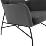 ΠΟΛΥΘΡΟΝΑ ΜΠΕΡΖΕΡΑ ΒΕΛΟΥΔΟ ΓΚΡΙ ΜΕ ΜΕΤΑΛΛΙΚΟ ΜΑΥΡΟ ΠΟΔΙ FB98721.01 67x80x102 εκ - Image 8