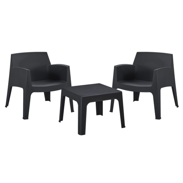 ΣΕΤ LOUNGE 3ΤΜΧ FB921274.02 ΜΑΥΡΟ ΠΟΛΥΠΡΟΠΥΛΕΝΙΟ - Image 1