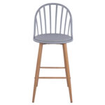 ΣΚΑΜΠΟ ΜΠΑΡ ΜΕ ΜΕΤΑΛΛΙΚΑ ΠΟΔΙΑ FB98580.10 ΣΕ ΓΚΡΙ ΧΡΩΜΑ 47X57X113Υ εκ. - Image 3