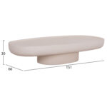 ΤΡΑΠΕΖΙ ΣΑΛΟΝΙΟΥ FB918153.02 FIBER CEMENT ΣΕ ΛΕΥΚΟ--151x66x30Υεκ. - Image 2