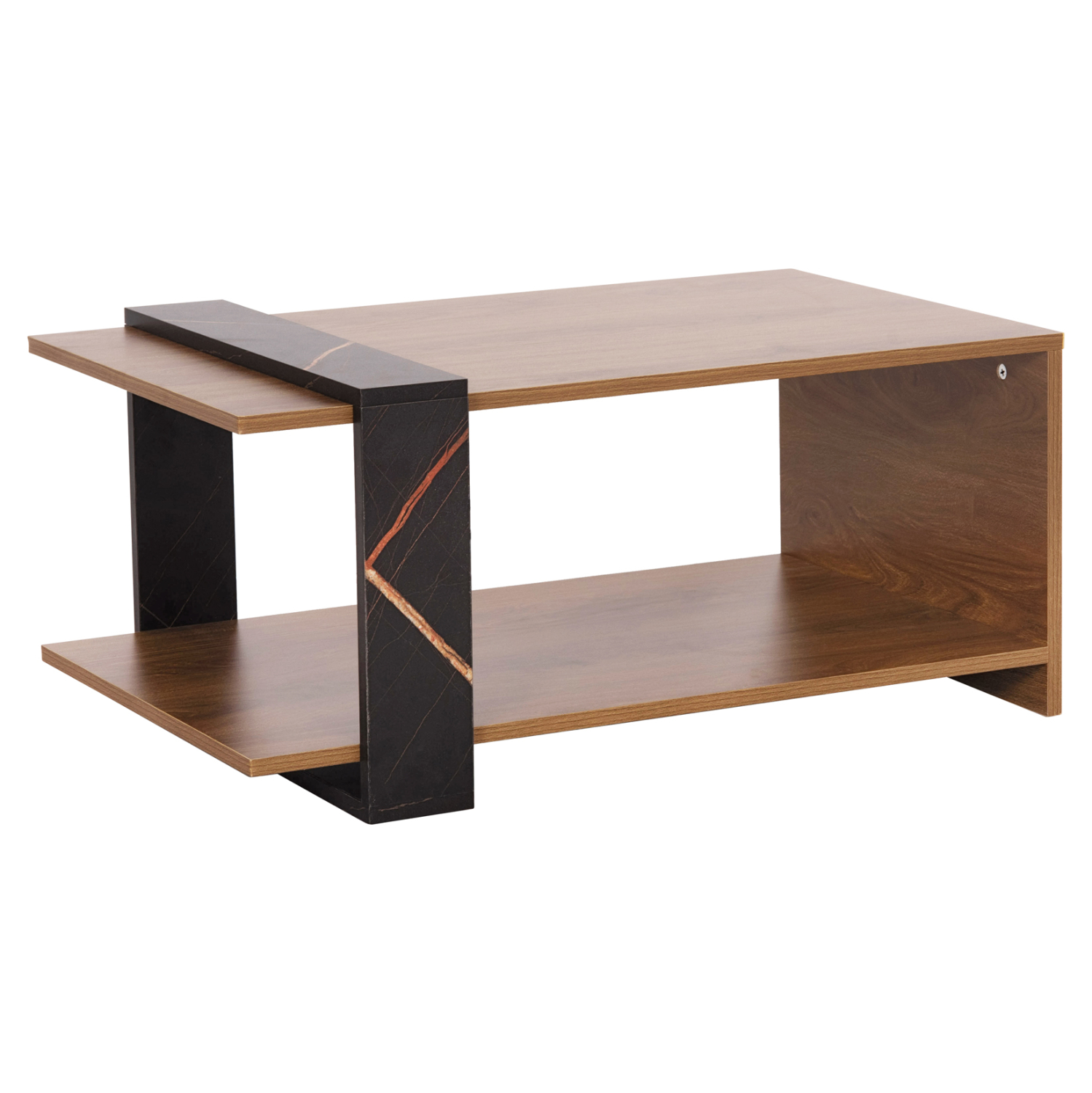 trapezi-salonioy-fb9895012-melamini-se-f-5 ΤΡΑΠΕΖΙ ΣΑΛΟΝΙΟΥ FB98950.12 ΜΕΛΑΜΙΝΗ ΣΕ ΦΥΣΙΚΟ-ΜΑΥΡΟ ΜΑΡΜΑΡΟ 80Χ50Χ35Υεκ. - Image 6