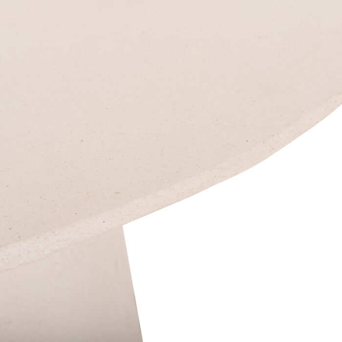 ΤΡΑΠΕΖΙ ΤΡΑΠΕΖΑΡΙΑΣ ΣΤΡΟΓΓΥΛΟ FB918154.02 FIBER CEMENT ΛΕΥΚΟ--Φ119,5x75,5Υεκ. - Image 9