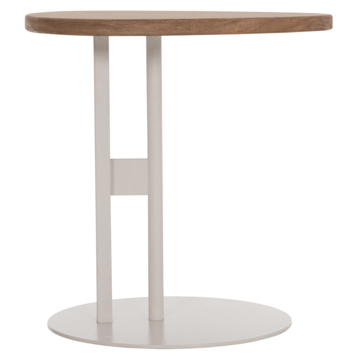ΒΟΗΘΗΤΙΚΟ ΤΡΑΠΕΖΙ ΟΒΑΛ FB918328 MDF SONAMA--ΜΕΤΑΛΛΟ ΛΕΥΚΟ 50x50x51Υεκ. - Image 3