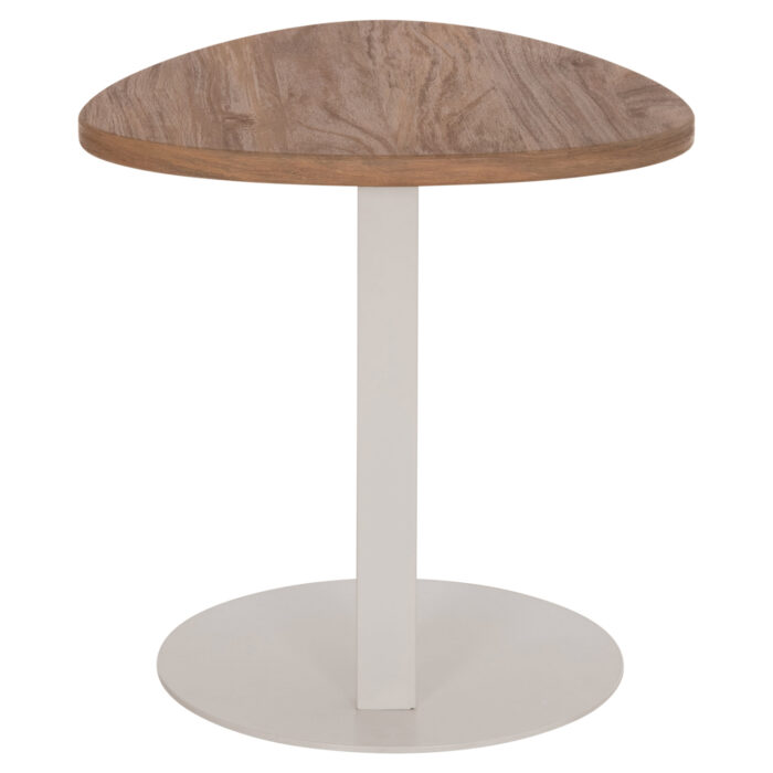 ΒΟΗΘΗΤΙΚΟ ΤΡΑΠΕΖΙ ΟΒΑΛ FB918328 MDF SONAMA--ΜΕΤΑΛΛΟ ΛΕΥΚΟ 50x50x51Υεκ. - Image 4