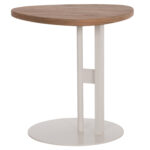 ΒΟΗΘΗΤΙΚΟ ΤΡΑΠΕΖΙ ΟΒΑΛ FB918328 MDF SONAMA--ΜΕΤΑΛΛΟ ΛΕΥΚΟ 50x50x51Υεκ. - Image 5