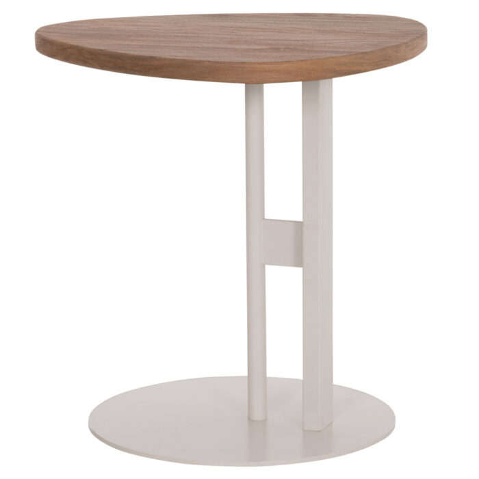 ΒΟΗΘΗΤΙΚΟ ΤΡΑΠΕΖΙ ΟΒΑΛ FB918328 MDF SONAMA--ΜΕΤΑΛΛΟ ΛΕΥΚΟ 50x50x51Υεκ. - Image 5