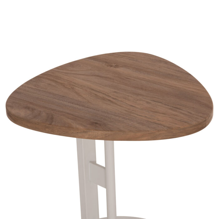 ΒΟΗΘΗΤΙΚΟ ΤΡΑΠΕΖΙ ΟΒΑΛ FB918328 MDF SONAMA--ΜΕΤΑΛΛΟ ΛΕΥΚΟ 50x50x51Υεκ. - Image 7