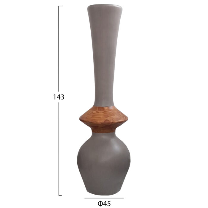 ΔΙΑΚΟΣΜΗΤΙΚΟ ΒΑΖΟ ΔΑΠΕΔΟΥ FB94660.05M FIBER CEMENT TAUPE--ΞΥΛΟ ΤΕΑΚ Φ45x143Υεκ - Image 2